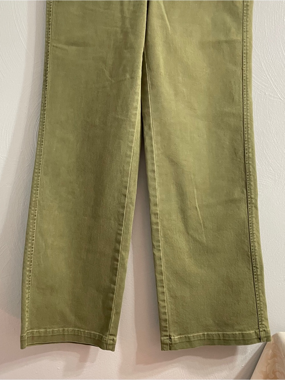 SHORT AYR The Secret Sauce Wide Leg Jeans Olive Green High Waist SZ 27 S - Picture 4 of 12